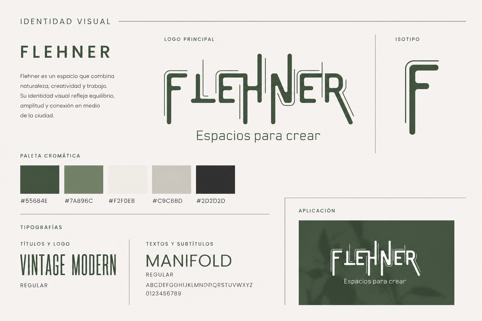Identidad visual de Flehner: logo, paleta y tipografías